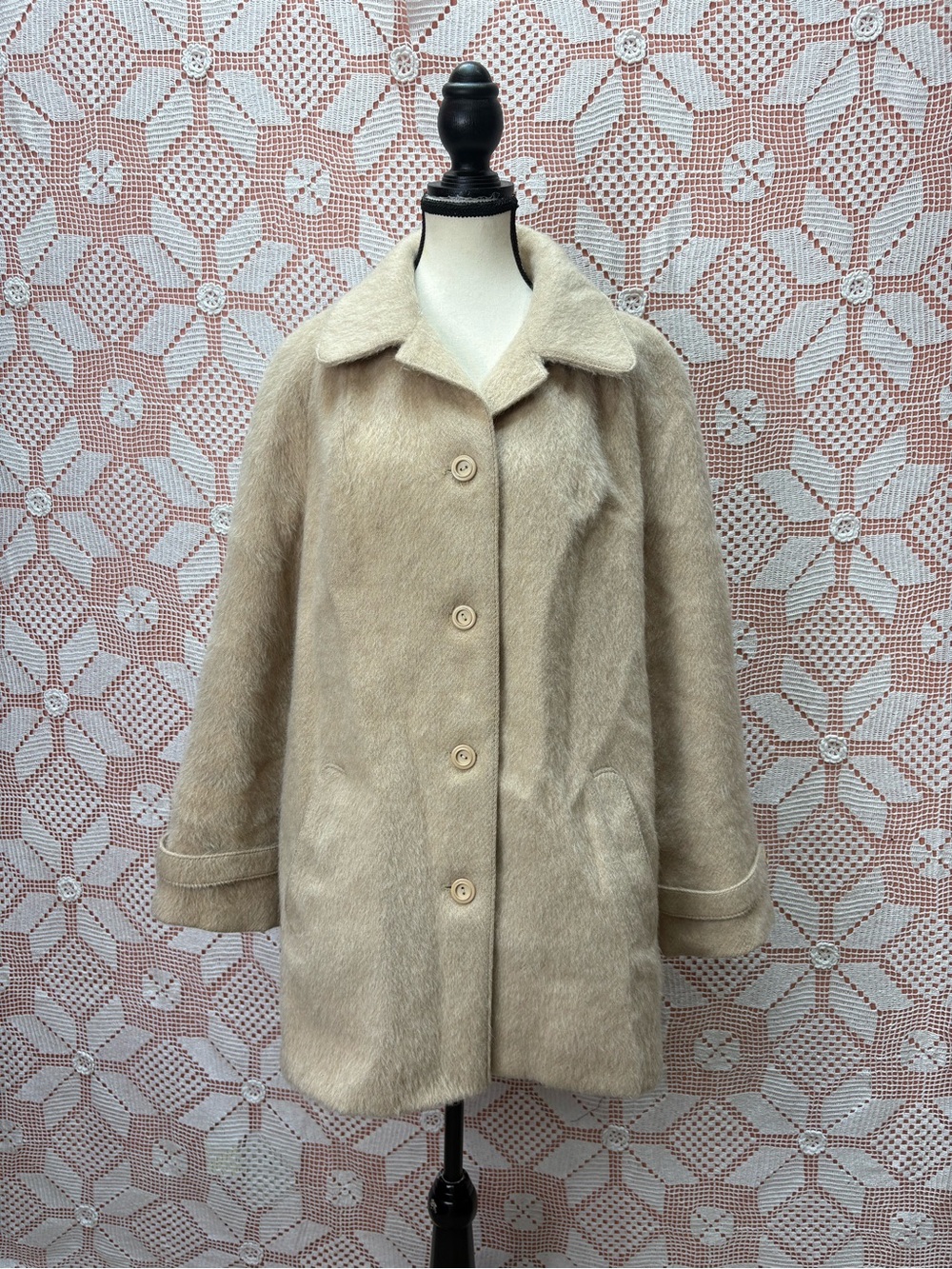 Vintage 1950s Kashmoor of London 100% Pure Mohair Coat — Made in England
